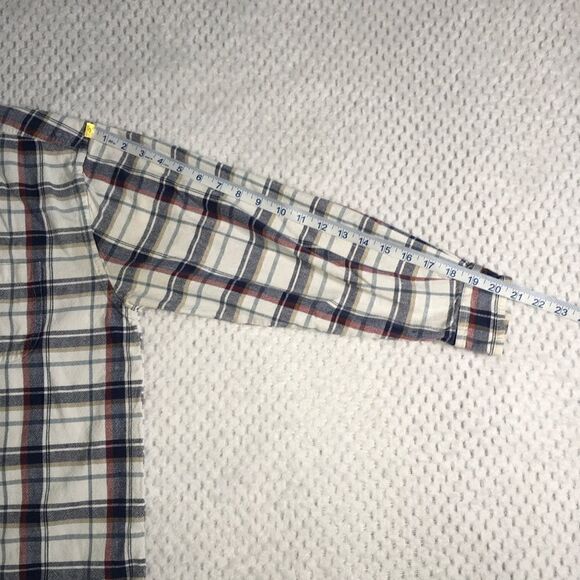 Erika Casuals Clothing Co White and Blue Plaid Button Up Shirt Size Large - Picture 3 of 7